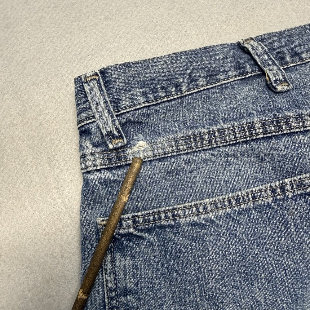 VTG Y2K Wrangler Jorts Rugged Wear Mens 40 Blue Denim Carpenter Shorts Relaxed - Picture 8 of 16